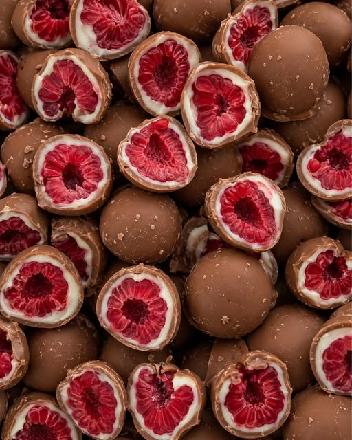 Chocolate and raspberry ice cream collaboration