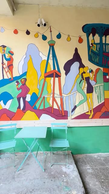 Colourful mural at The Cone Culture in Tbilisi